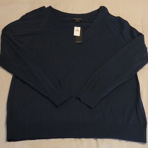 Banana Republic Women's Forever V-neck Sweater In Classic Navy